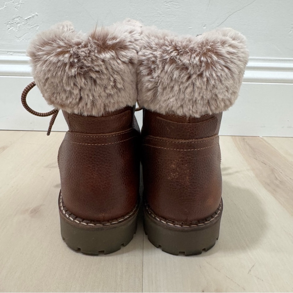 Avellini Leather Brown Lace Up Boots Winter Faux Fur Lined 41 US 10 - Picture 2 of 15